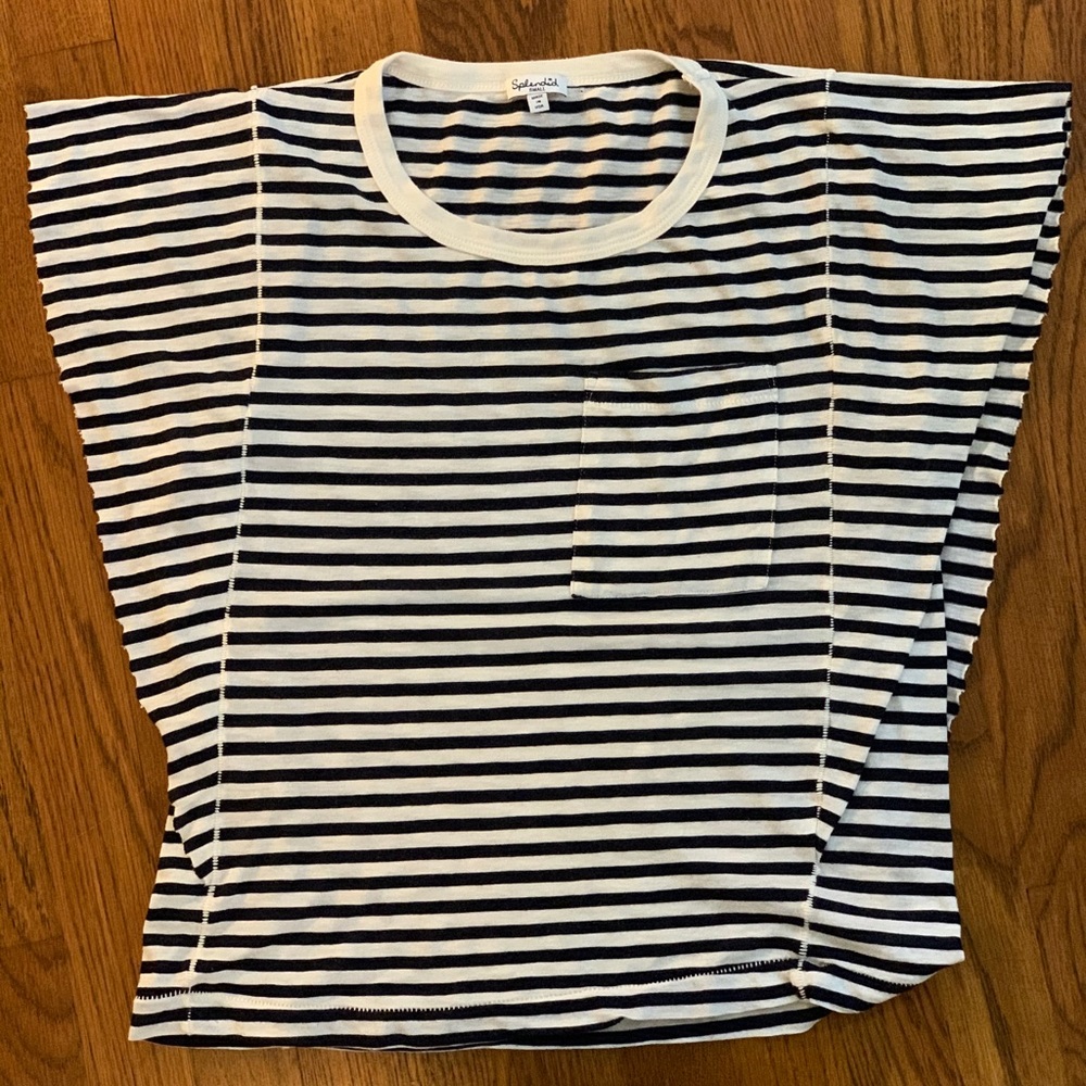 Splendid Navy Striped Winged Tee